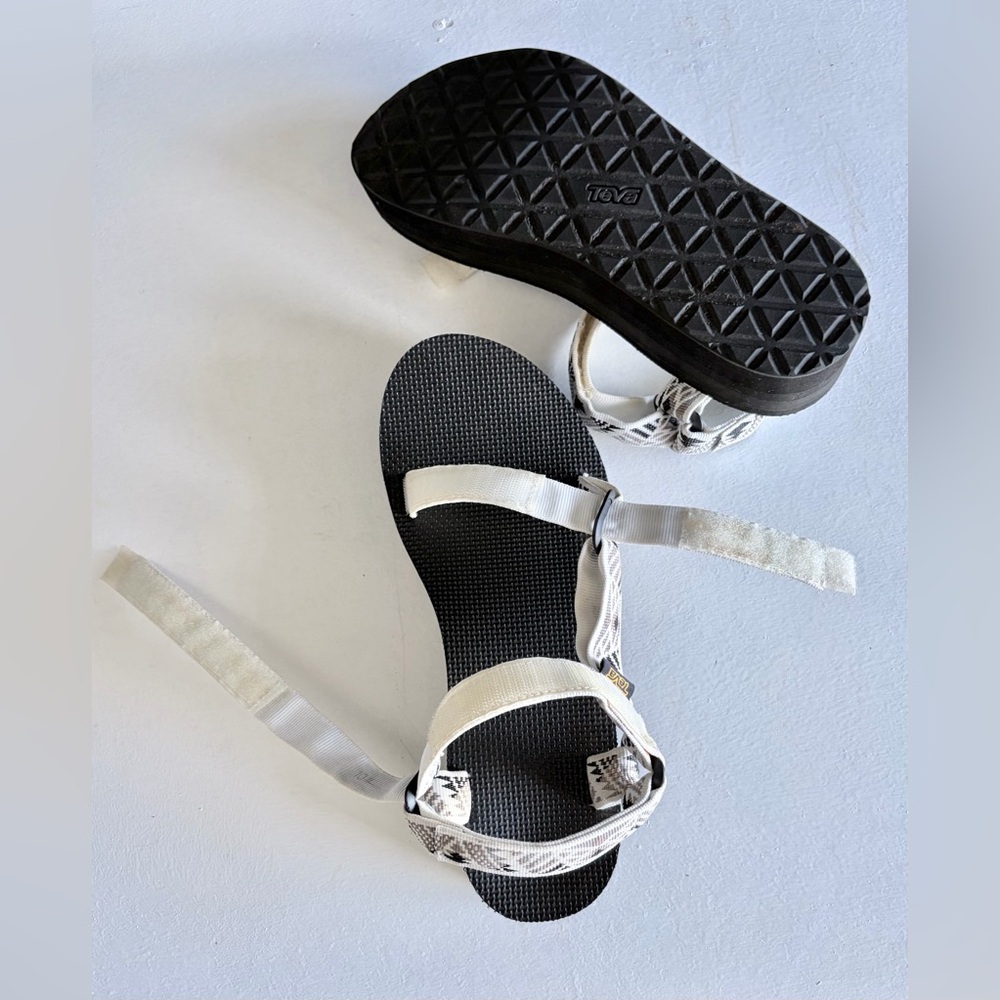 Teva Original Universal Women’s 10 Aztec print Strappy Sandals Black/White EUC - Picture 7 of 8